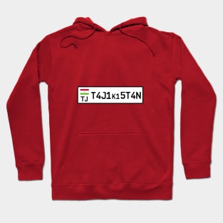 Tajikistan car license plate Hoodie